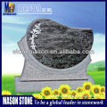 Carved flower green color USA granite headstone